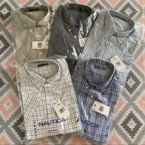 Nautica Mens Button Down Short Sleeve Shirts